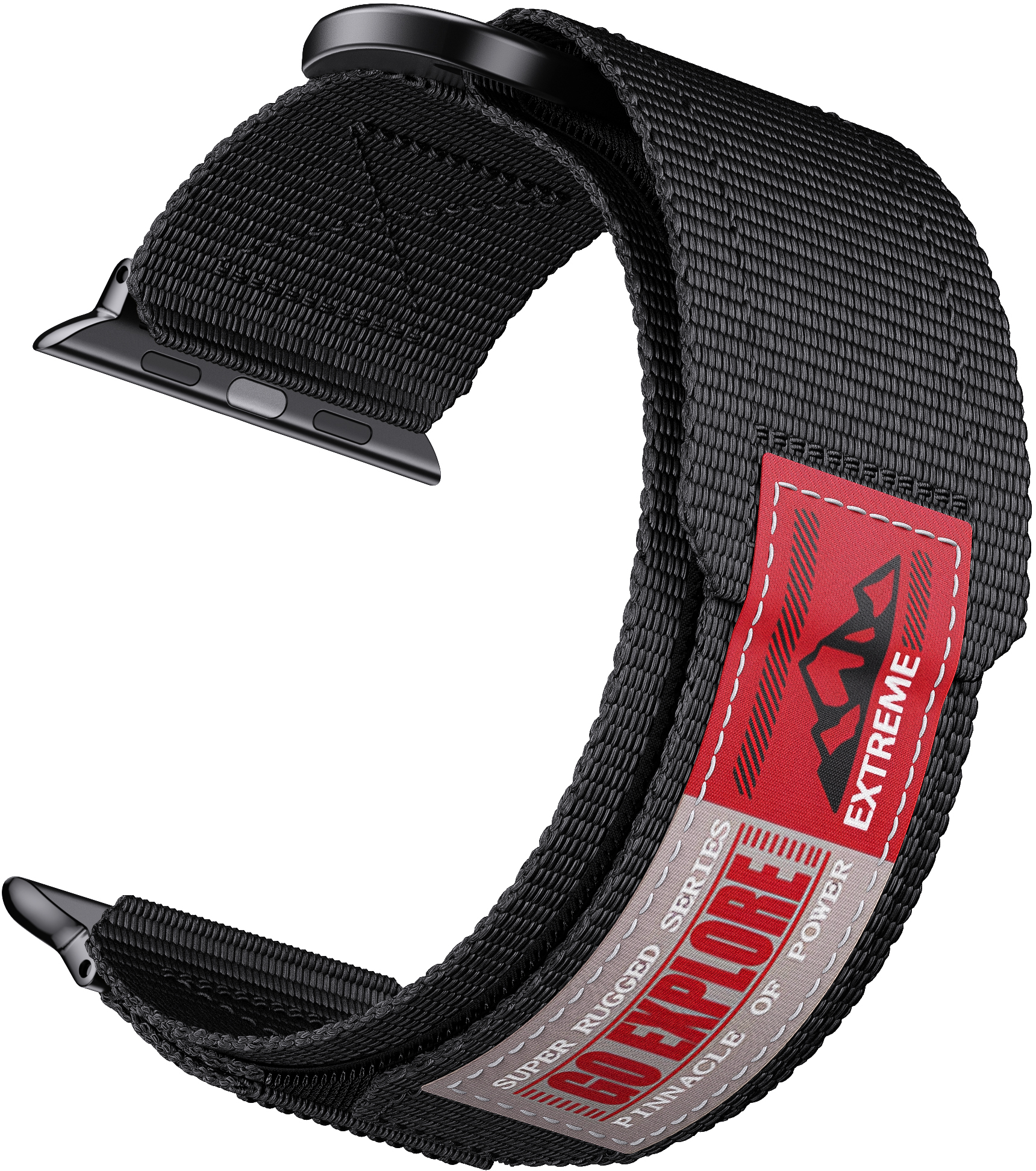 Tiera Apple Watch tygrem med kardborreband Svart