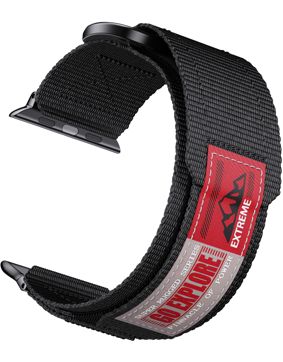 Tiera Apple Watch tygrem med kardborreband Svart