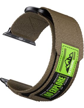 Tiera Apple Watch tygrem med kardborreband grön