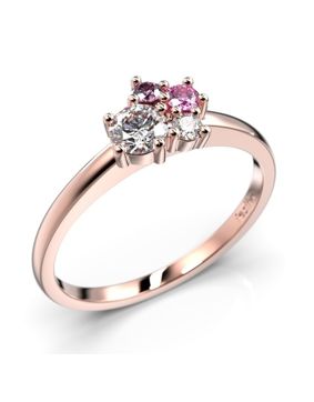 Festive Nadja Bloom Pink flerstens roseguld juvel-diamantring 688-027P-PK