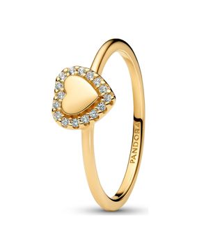 Pandora Timeless gold-plated engravable heart ring 163801C01