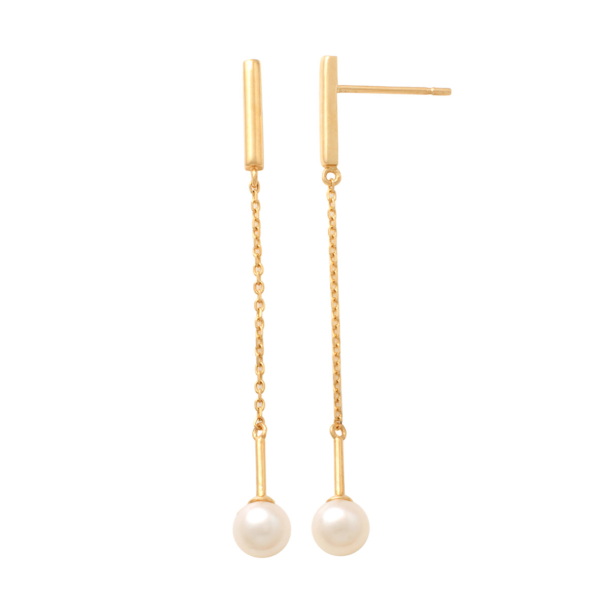 Lykka Pearls hängande pärlörhängen i guld