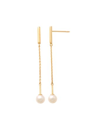 Lykka Pearls hängande pärlörhängen i guld