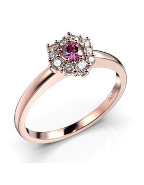 Festive Nadja Halo Pink roseguld safir-diamantring 690-028P-PK