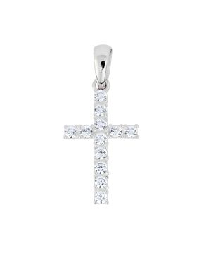 Lykken Crosses korshänge i vitguld 15 x 8,5 mm