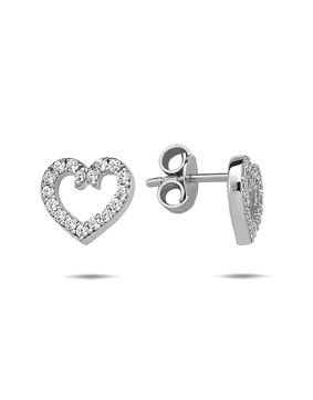 Lykken Hearts silverörhängen hjärta