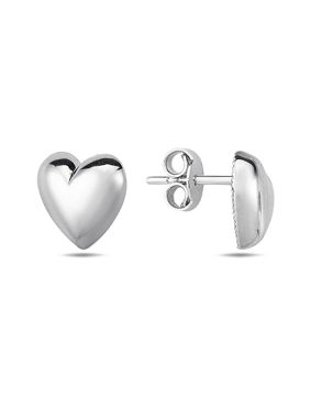 Lykken Hearts silverörhängen med slätt hjärta