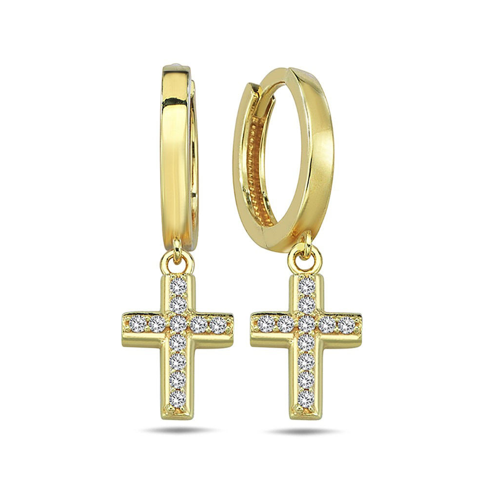 Lykka Crosses korsörhängen i guldpläterat silver