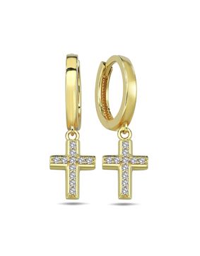 Lykka Crosses korsörhängen i guldpläterat silver