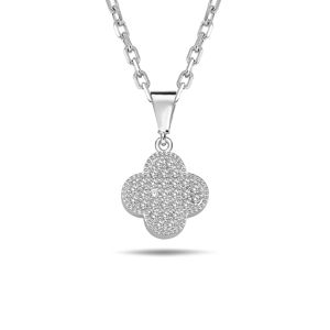 Lykka Symbols silverhalsband med fyrklöver main product photo