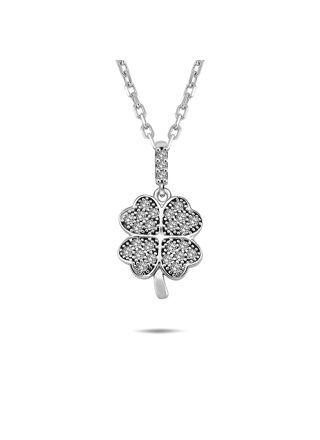 Lykka Symbols fyrklöverhalsband i silver