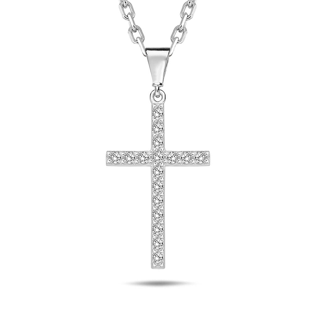 Lykka Crosses korshalsband i silver 21,50 x 12,50mm