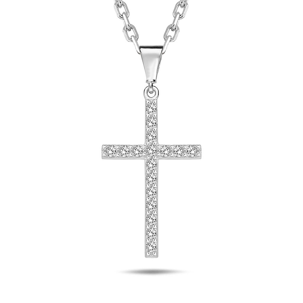 Lykka Crosses korshalsband i silver 21,50 x 12,50mm