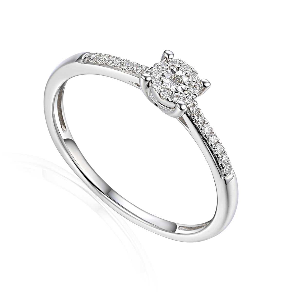 Lykka Elegance flerstens diamantring 0,09ct