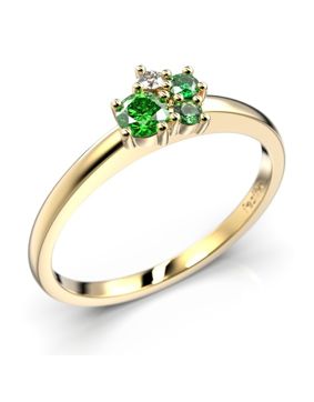 Festive Nadja Bloom Green flerstens guld juvel-diamantring 691-017G-KK