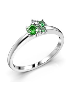 Festive Nadja Bloom Green flerstens vitguld juvel-diamantring 691-017G-VK