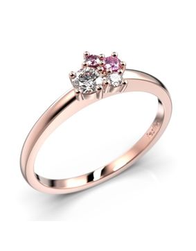 Festive Nadja Bloom Pink flerstens roseguld juvel-diamantring 691-017P-PK