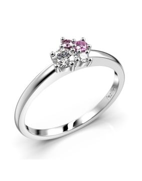 Festive Nadja Bloom Pink flerstens vitguld juvel-diamantring 691-017P-VK