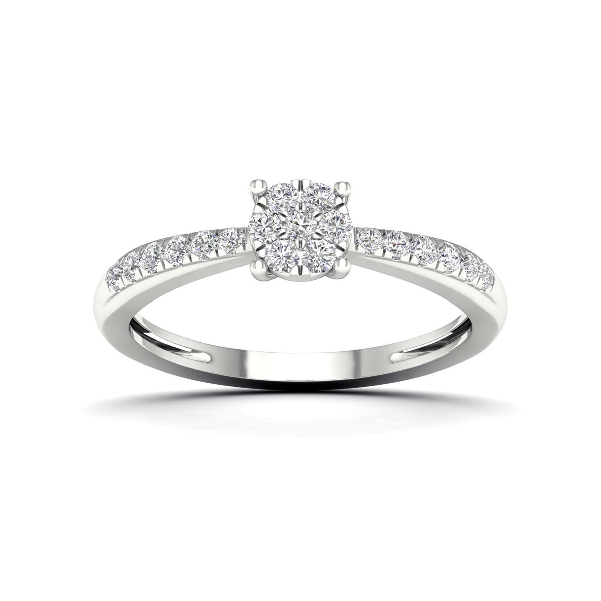 Lykka Elegance vitguld diamantring 0.20 ct sidostens halo 