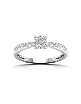 Lykken Elegance vitguld diamantring 0.20 ct sidostens halo