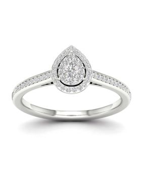 Lykka Elegance vitguld diamantring 0.25 ct päronslipad