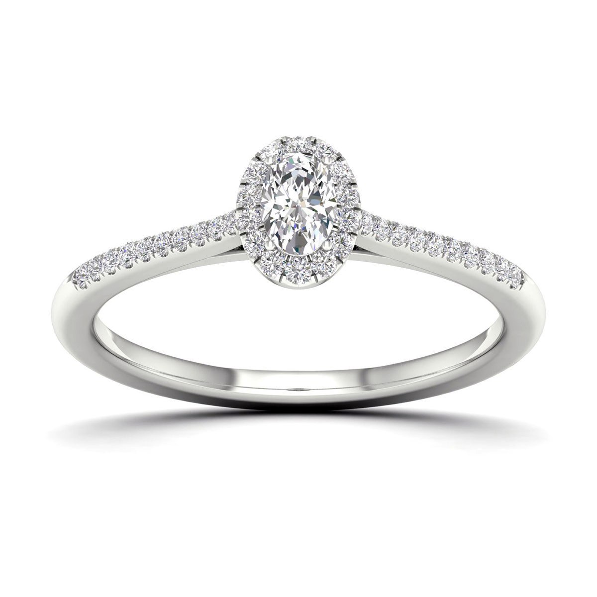 Lykka Elegance diamantring 0.25 ct sidostens halo 
