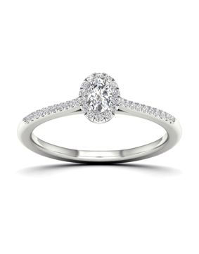 Lykka Elegance diamantring 0.25 ct sidostens halo
