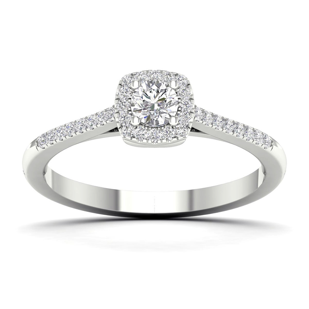 Lykka Elegance vitguld halo diamantring 0.33ct