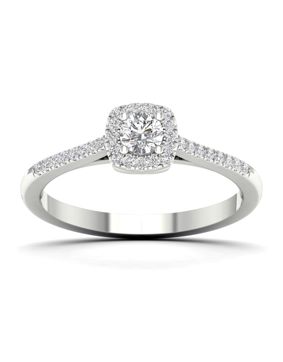 Lykken Elegance vitguld halo diamantring 0.33ct