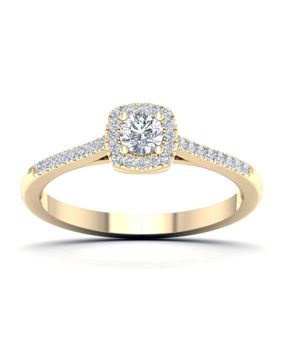 Lykka Elegance vitguld halo diamantring 0.33ct