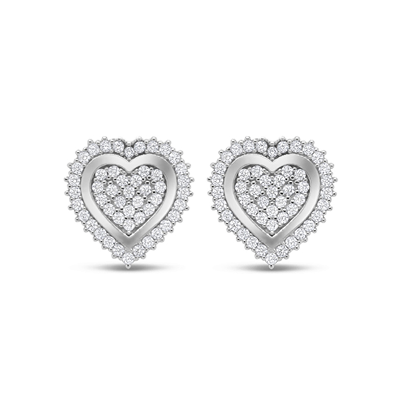 Lykka Hearts hjärta örhängen silver 10mm