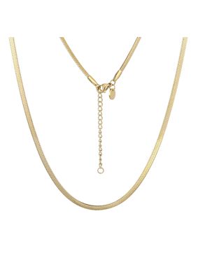 Lykken Trend Herringbone goldplaterad stålhalsband