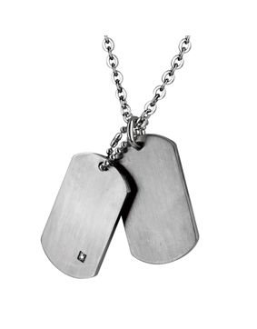 Lykken Strong stål halsband dubbel platta