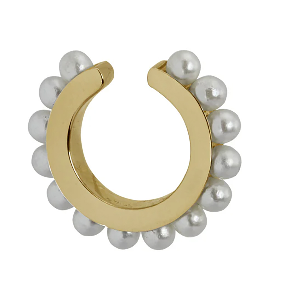 Lykka Strong goldplaterad stål earcuff örhängen pärla