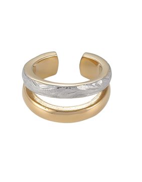 Lykken Trend earcuff tvåfärgad stålörhängen