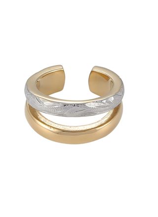 Lykka Strong earcuff tvåfärgad stålörhängen