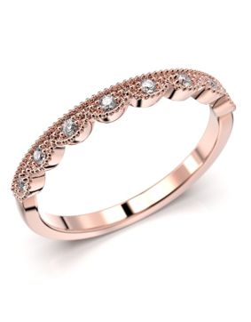 Festive Veera roseguld halvalliansdiamantring 696-008-PK