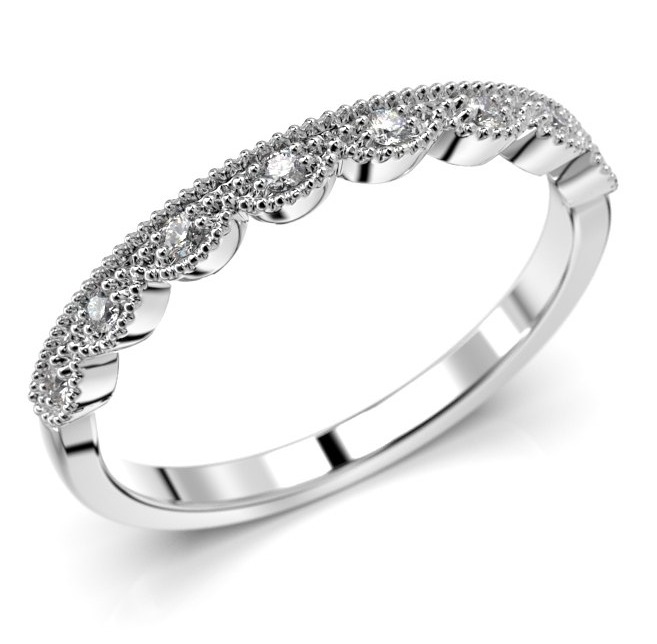 Festive Veera vitguld halvalliansdiamantring 696-008-VK