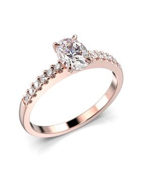 Festive Selena Side diamantring rött guld 0.62ct 703-062-PK