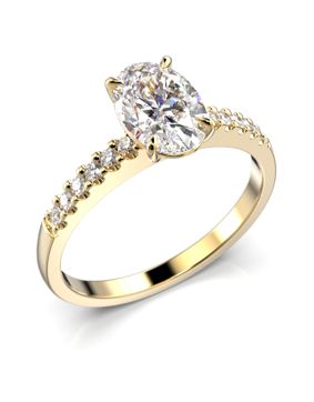 Festive Selena Side diamantring guld 1.12ct