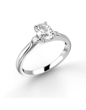 Festive Megan Oval diamantring vitguld 0.64ct