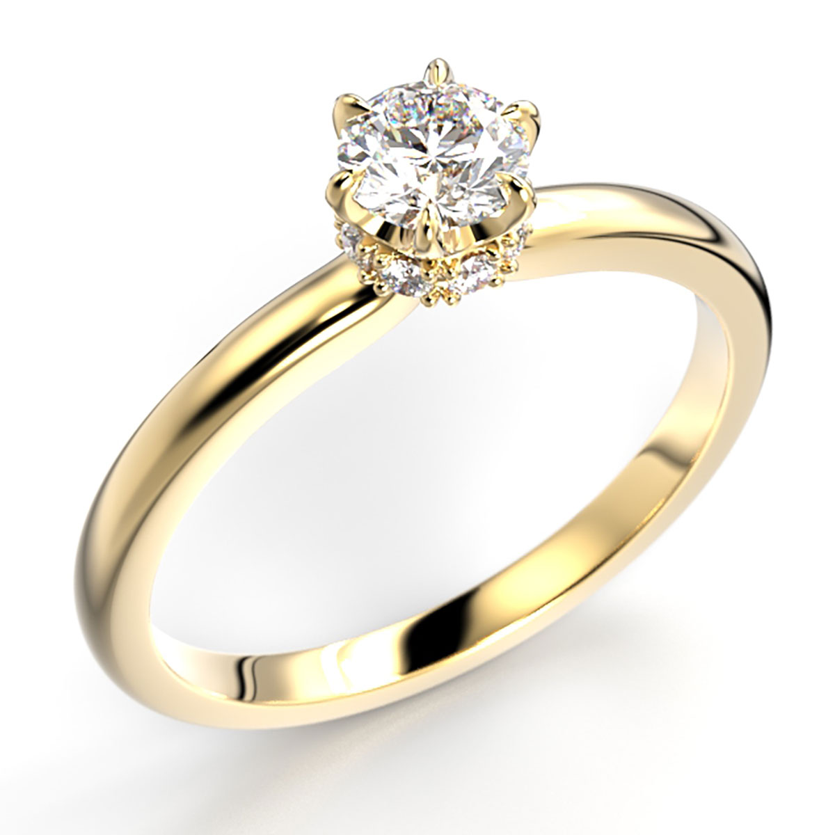 Festive Heidi Hidden Halo diamantring guld 0.38ct 710-038-PK