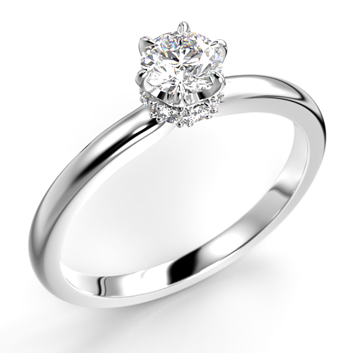 Festive Heidi Hidden Halo diamantring vitguld 0.38ct 710-038-PK
