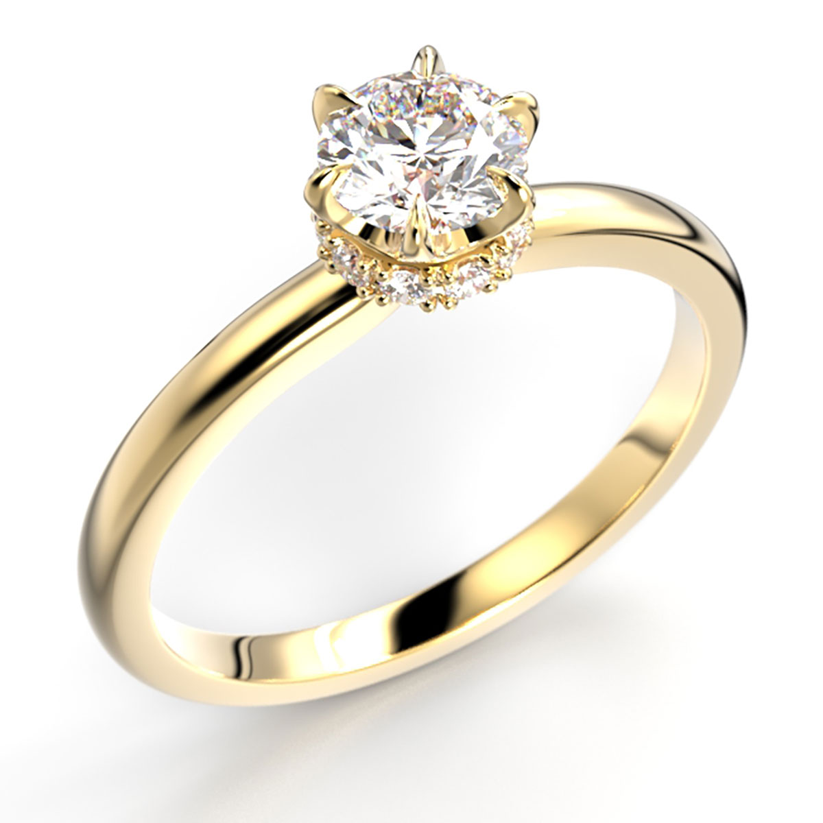 Festive Heidi Hidden Halo diamantring guld 0.60ct 710-060-KK