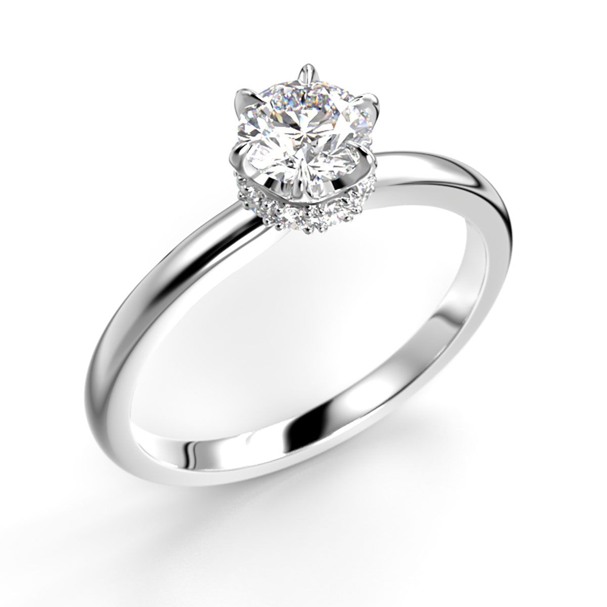Festive Heidi Hidden Halo diamantring vitguld 0.60ct 710-060-VK
