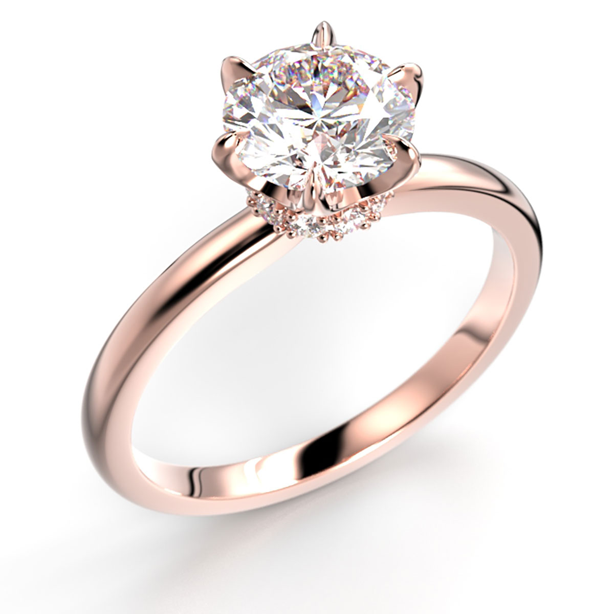 Festive Heidi Hidden Halo diamantring rött guld 1.10ct 710-110-PK