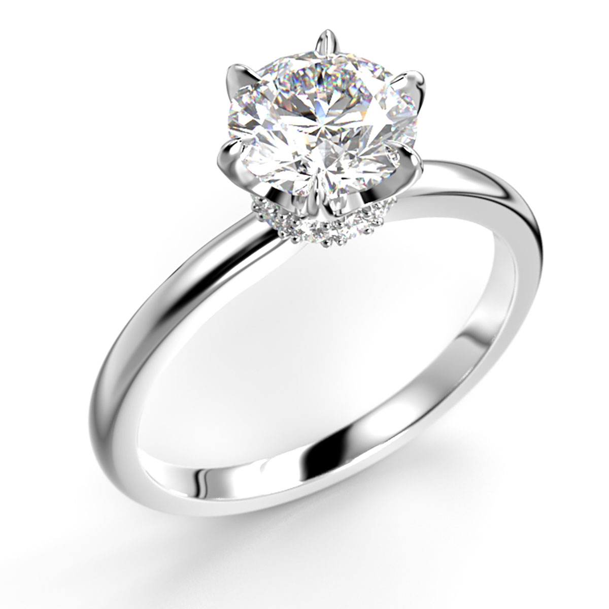 Festive Heidi Hidden Halo diamantring vitguld 1.10ct 710-110-VK