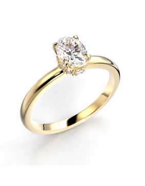 Festive Heidi Hidden Halo oval diamantring guld 0.60ct