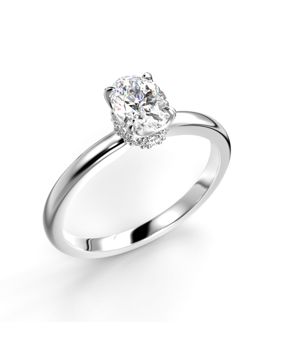Festive Heidi Hidden Halo oval diamantring vitguld 0.60ct