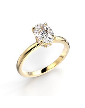 Festive Heidi Hidden Halo oval diamantring guld 1.10ct 711-110-KK